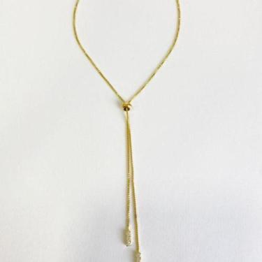 Imagem de Tornozeleira gravata com zircõnia banhada a ouro 18k - Della Fiori Sem