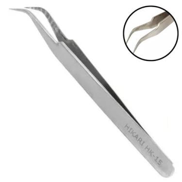 Imagem de Pinça Aço Inox Antimagnético Ponta Curva 120mm Hikari Hk-15