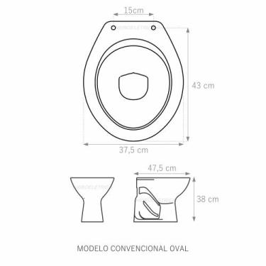 Imagem de Assento Sanitario Convencional para Vaso Oval Amarelo em Mdf - LOJAROC
