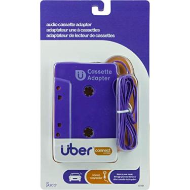 Imagem de Uber Adaptador de cassete estéreo para auxiliar de carro, conector de fone de ouvido de 3,5 mm, para smartphone, tablet, iPod, leitor de CD e outros dispositivos móveis, roxo, 13191