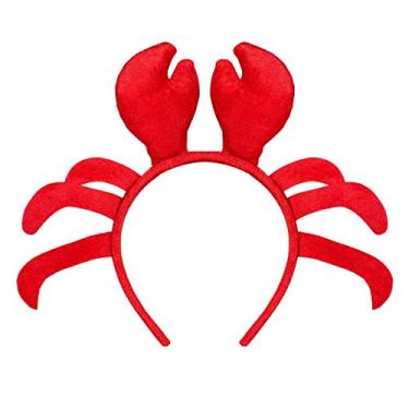 Imagem de Faixa de cabeça de lagosta Bopper vermelho caranguejo animal Cosplay tiara fofa em forma de lagosta acessórios de cabelo para Halloween Natal Cosplay festa