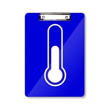 Imagem de Prancheta de placa de aviso quadrada azul temperatura A4