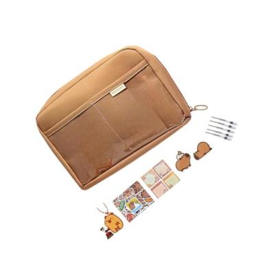 Imagem de Generic Estojo de lápis, caixa de lápis, recipiente, grande capacidade, desenho animado, bolsa de caneta portátil, organizador de papelaria para, Style F
