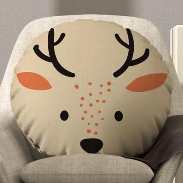 Imagem de Almofada Redonda Avulsa Cheia Infantil Bichinhos 45cm x 45cm - Enchime