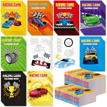 Imagem de Spakon 48 Pcs Racing Cars Coloring Book Bulk Race Themed Party Favors Small Sports Activity Book Mini Racecar Color Book Pages for Goodie Bags Racecar Wheels Birthday Decorations Supplies (Car)