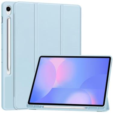 Imagem de DWaybox Capa para Samsung Galaxy Tab S10 FE Plus 13,1 polegadas 2025 modelo X620/X626B - Capa inteligente de TPU fosco com compartimento para lápis integrado, suporte ajustável e proteção à prova de