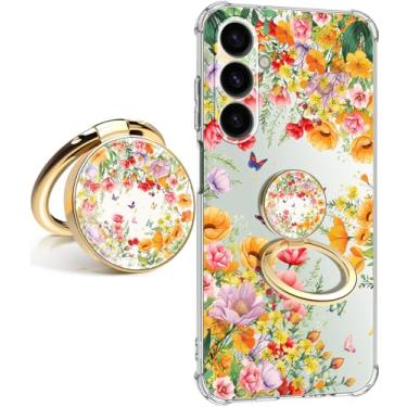 Imagem de Dcwunk Capa para Samsung Galaxy A26 5G Flores Slim Anti-Drop À Prova de Choque Macio À Prova de Choque Capa Protetora Transparente para Telefone 6,7 Polegadas para Mulheres (Vitalidade de Verão com