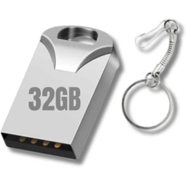 Imagem de Pen Drive Mini USB 32GB, Chaveiro em Metal, Rápido para Arquivos, Fotos e Vídeos