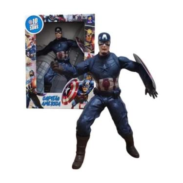 Imagem de Boneco Capitão América Gigante Com Som 45cm Articulado Mimo Toys - 059