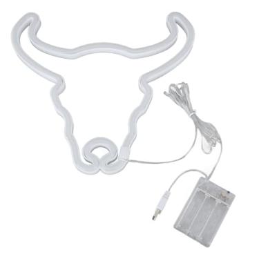 Imagem de Grcfumo Luz de neon de vaca, sinal de neon de touro, decorativo Animal Neon Night Light pendurou o letra de néon LED para festas de casamento barra