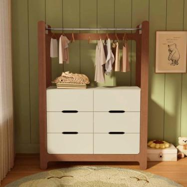 Imagem de Guarda-roupa Closet Infantil com 6 Gavetas e Cabideiro 100% Mdf Olívia