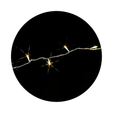 Imagem de Pisca de LED Cordão 50 Lâmpadas 5 Metros a Pilha – Branco Quente