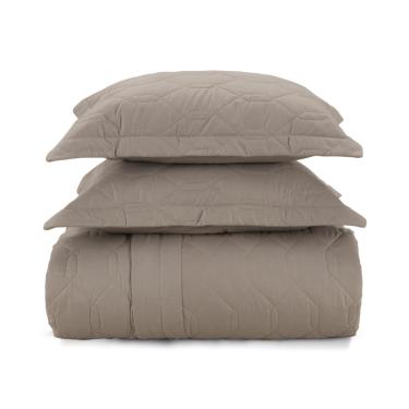 Imagem de Colcha Queen com 2 Porta Travesseiros Karsten Liss Marrom