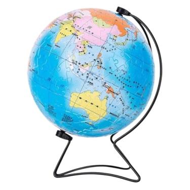 Imagem de Globos Diy quebra-cabeça esfera globo mundial 15cm / 5.9 "de diâmetro azul quebra-cabeça globo estudante montado globo mundial 15cm / 5.9" decorativo