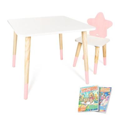 Imagem de Kit Mesa e Cadeira Infantil Estrela - Eita Casa Perfeita, Rosa bebe