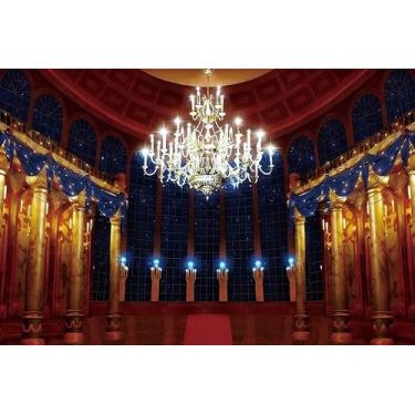 Imagem de XMJJKUF Pano de fundo para fotografia de salão de baile, 3 x 2,4 m, vinil luxuoso, castelo, palácio, salão, castelo medieval, feminino, faixa de parede para casamento, festa de aniversário, decoração