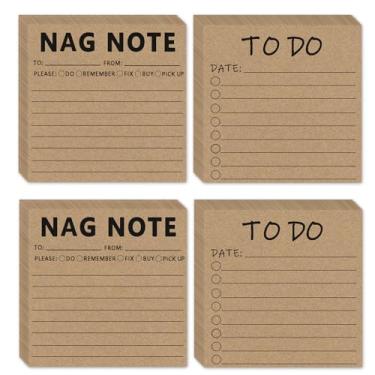 Imagem de Pacote com 4 blocos de notas para fazer com 7,5 x 7,6 cm, blocos autoadesivos forrados com notas autoadesivas, totalmente, 200 páginas para escritório, casa e escola