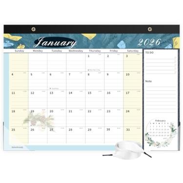 Imagem de Calendário de mesa 2026, calendário de 18 meses de janeiro de 2026 a junho de 2027, grande, agenda mensal de 43 x 30 cm para casa, escola ou escritório, cenário