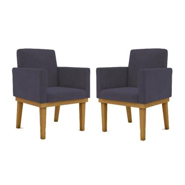 Imagem de Kit 2 Cadeiras Recepção Reforçadas Poltrona Balaq cinza