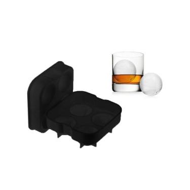Imagem de Forma de Gelo Redonda Silicone Preto Tampa Esferas Whisky - WECK