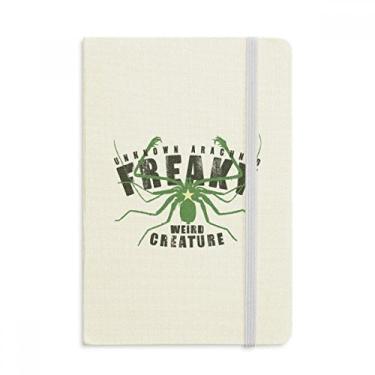 Imagem de Caderno de ilustração com estampa de estrela de aranha verde, capa dura em tecido, diário clássico
