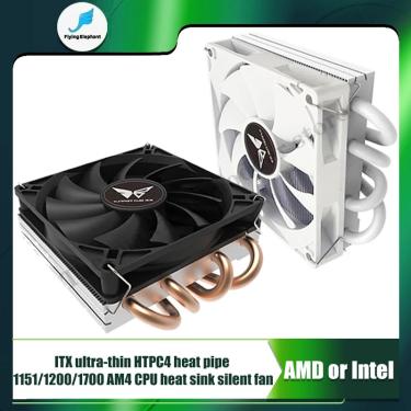 Imagem de METALFISH Z39 4 Heat pipe CPU Radiador Para Intel 115X AMD AM4 39MM Altura ITX MINI Caso Ventilador