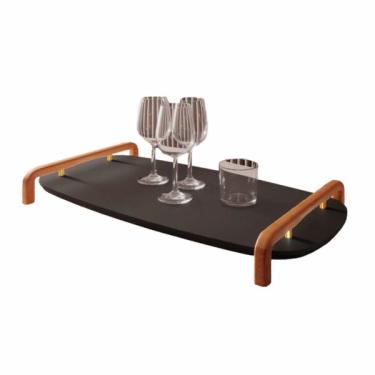 Imagem de Bandeja Barcelona Decorativa Preta Com Detalhes Em Metal Crom