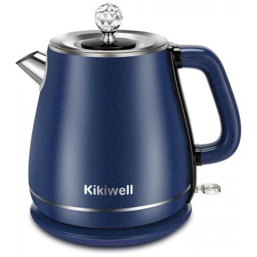 Imagem de Chaleira Elétrica Kikiwell 1.8L em Aço Inoxidável com Desligamento Automático e Proteção Contra Fervura, 110V 1200W, Azul