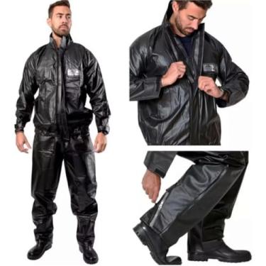 Imagem de CAPA DE CHUVA MOTOQUEIRO PVC RESISTENTE BRASCAMP (GG)