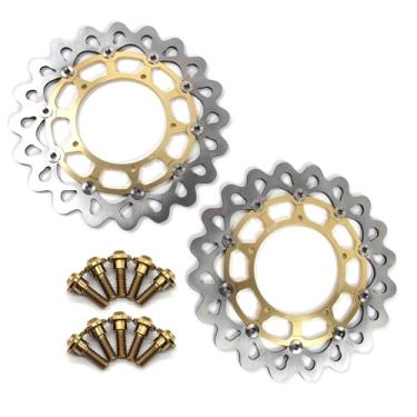 Imagem de Discos de freio dianteiros flutuantes com parafusos de montagem para Yamaha YZF R6 2017-2020, YZF R1 04-06 15-21, YZF R1S 16-17 R1M 15-21, MT10 FZ10 16-20, FZ1 Fazer 16-12, Vmax 1700 09-16