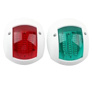 Imagem de 12v 24v 3w par de luz de navegação para barco, lâmpada de sinalização led verde vermelho, luzes de sinalização de vela marinha para pesca em veleiro de iate (White)