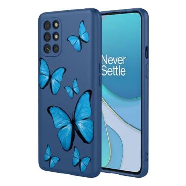 Imagem de KOARWVC Capa de telefone para Oneplus 9R/OnePlus 8T, KB2007 LE2101 design bonito padrão de borboleta fina protetora macia TPU bumper capa de telefone para Oneplus 8T Plus borboleta azul