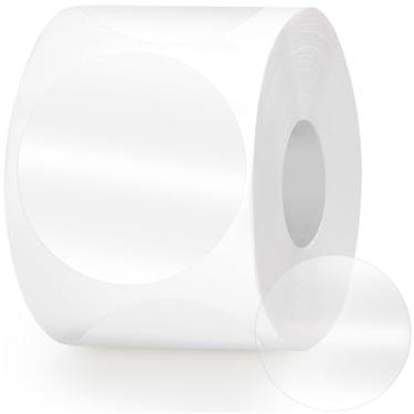 Imagem de 500 adesivos redondos transparentes à prova d'água de 5 cm, adesivos autoadesivos para embalagem, envelope, caixa de cosméticos, correio, etiqueta circular (5 a 500)