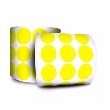 Imagem de Etiqueta Bolinha Colorida Amarelo 10Mm 1,0Cm Rolo C/1000