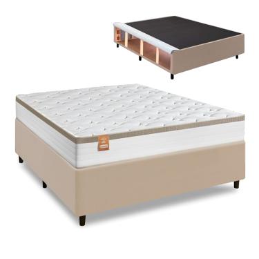 Imagem de Cama Box Baú Queen Colchão com Molas Ensacadas Real 158x198x71cm CBP