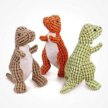 Imagem de Pacote com 3 brinquedos de pelúcia para cães, dinossauros de pelúcia i