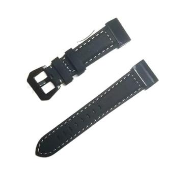 Imagem de BUDAY Para Garmin Fenix 6 Pro/Sapphire 5 6 5X 6X 3/3HR 5 Plus Pulseira Quick Fit 26mm 22mm Pulseira de relógio de couro para Forerunner 935/945 (Cor: O, Tamanho: 26mm)