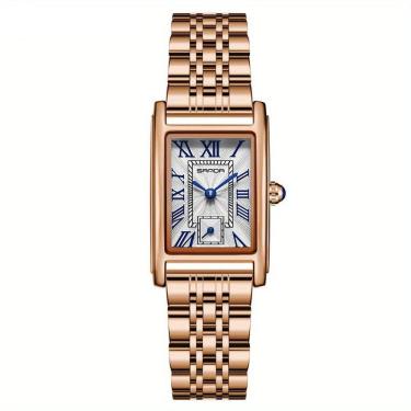 Imagem de Relógio De Pulso Estilo Lazer E Negócios Retangular Ponteiro De Quartzo Rosa