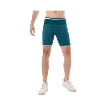 Imagem de Shorts De Compressão Masculinos De Secagem Rápida Com Múltiplos Bolsos