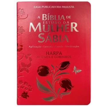 Imagem de Bíblia de estudo da mulher sábia  capa de luxo pink  com índice  full 