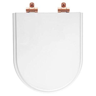 Imagem de Assento Sanitário Poliéster Soft Close Link/lk Branco para Vaso Deca com Ferragem Rose Gold