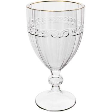 Imagem de Taça Cristal 330ml Fio de Ouro Imperial Lyor Avulsa Servir Sucos Água 