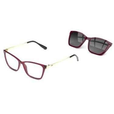 Imagem de Armação Óculos Mormaii Swap 3 M6081c7757 Bordô Translucido Clip On Pol