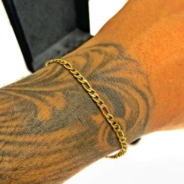 Imagem de Pulseira Masculina Grumet 3x1 Bracelete Banhada Ouro 18k - Azmar SemiJ