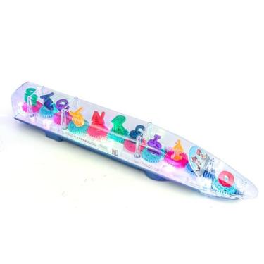 Imagem de Trem de Brinquedo ZHFUYS Lightning Bullet 3D Transparente com Música
