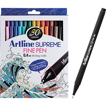 Imagem de Artline Canetas finas SUPREME | Desenho, coloração, escrita, artes, design | Ponta fina de 0,4 mm | Cores sortidas | Pacote com 30