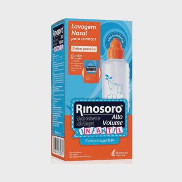 Imagem de Rinosoro alto volume 0,9% infantil lavagem nasal 15 envelopes + frasco 120 ml