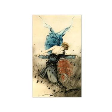 Imagem de MUHJDYC Louis Icart Pictures-Famous Canvas Prints-Wall Art Painting for Living Room Home Decor-Reprodução (Kiss) 30x50cm-12x19in Sem moldura