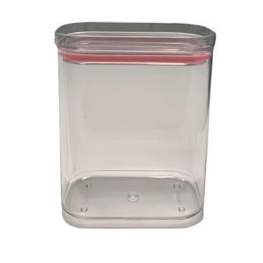 Imagem de Pote Hermetico Retangular Empilhável Com Tampa De Plástico 1500ml (Rosa)