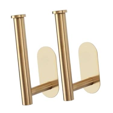 Imagem de Fenteer 2x Suportes para Cortinas Suporte para Papel Higiênico Armário de Banheiro Organizador de Armazenamento à Prova de Ferrugem Cabide para Chapéu Gancho, Ouro